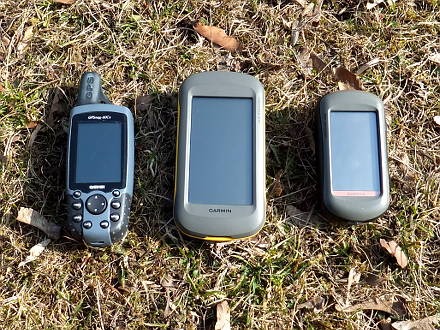 Von links: Garmin GPSmap 60Cx, Montana 600 und Oregon 300