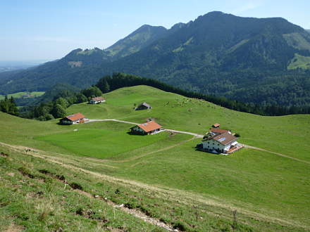Daffnerwaldalmen vor Hochries und Feichteck