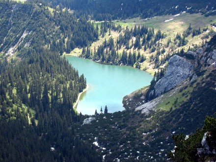 Der Soinsee vom Hochmiesinggipfel aus